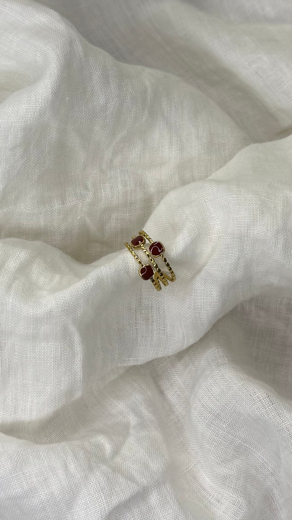 Bague tripe rouge