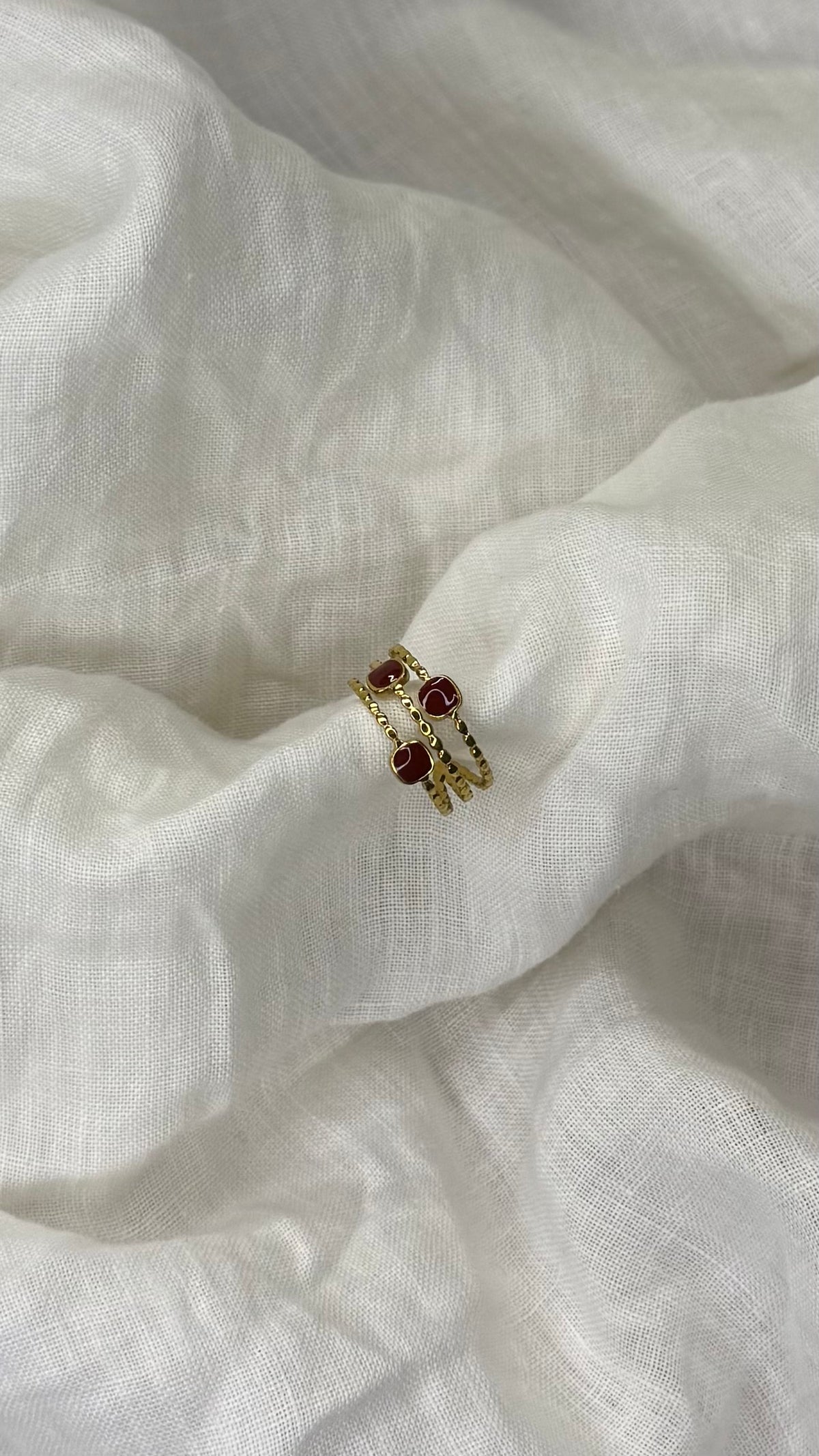 Bague tripe rouge