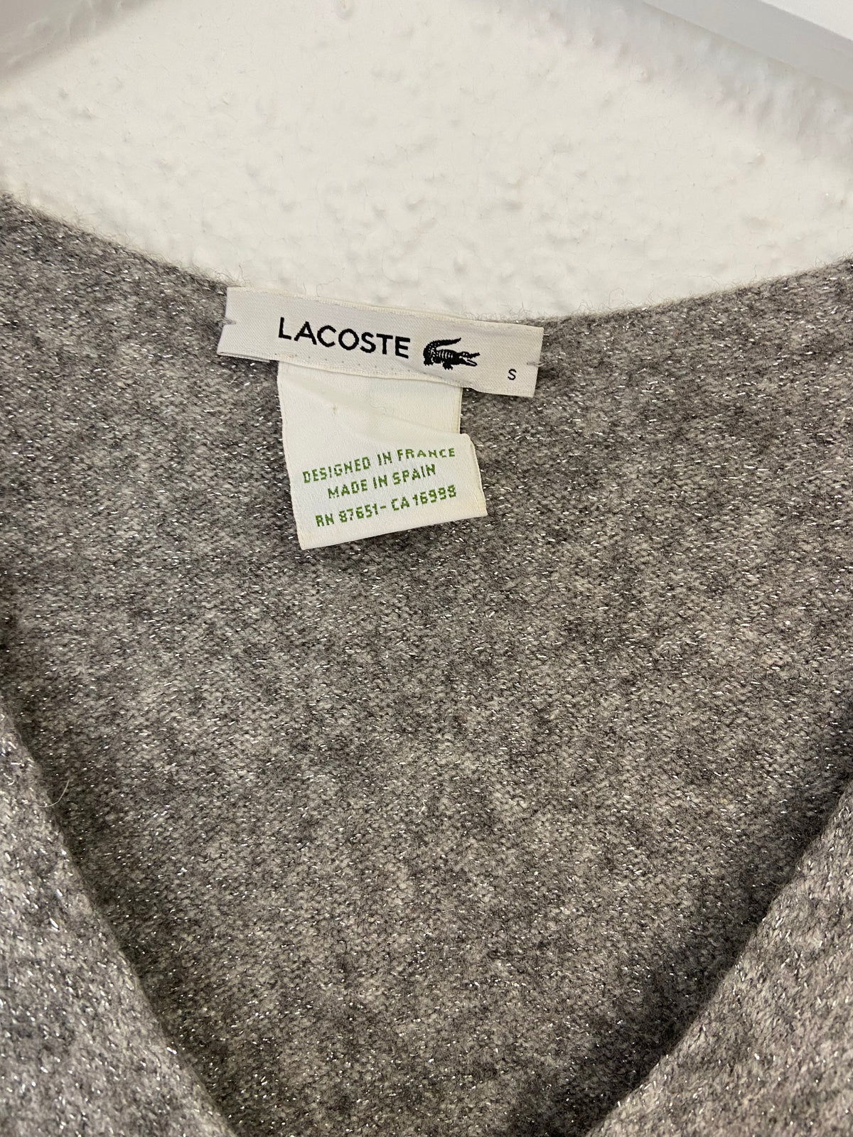 Pull manches courtes gris Lacoste taille S