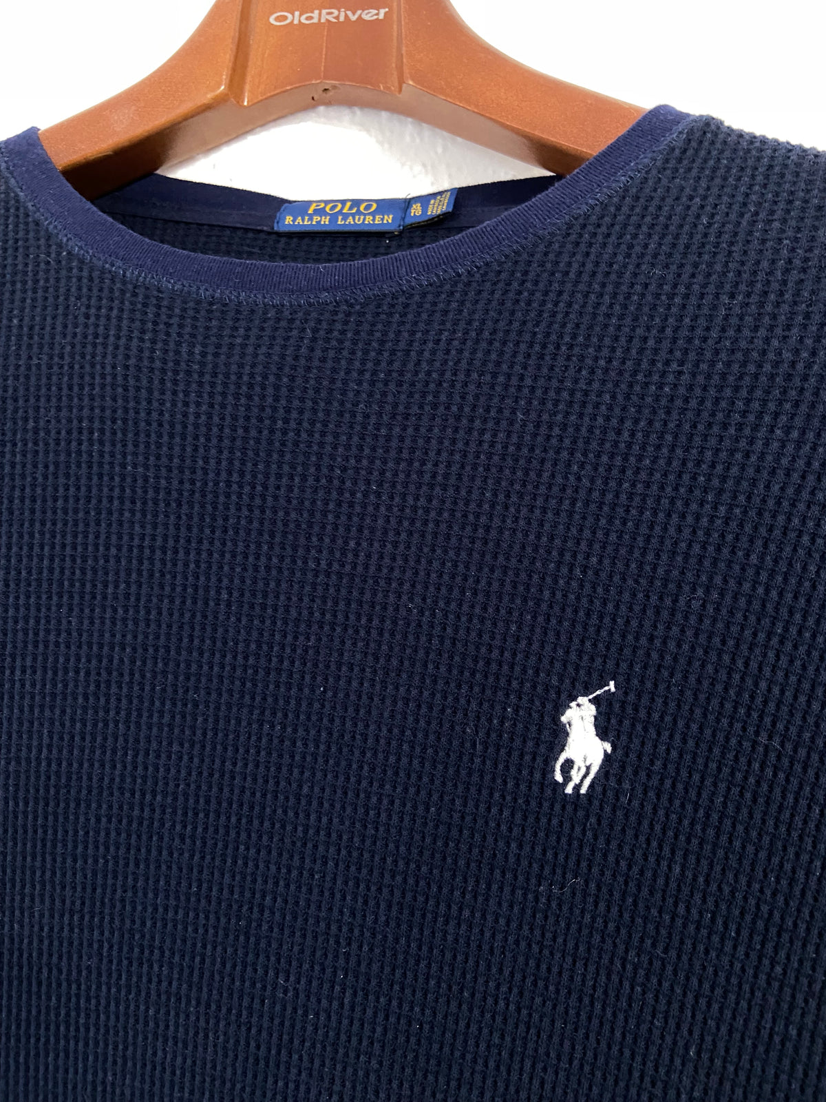 Pull nid d'abeille bleu marine Ralph Lauren taille XL