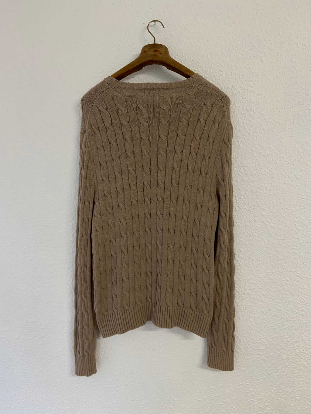 Pull torsadé beige Ralph Lauren taille XL