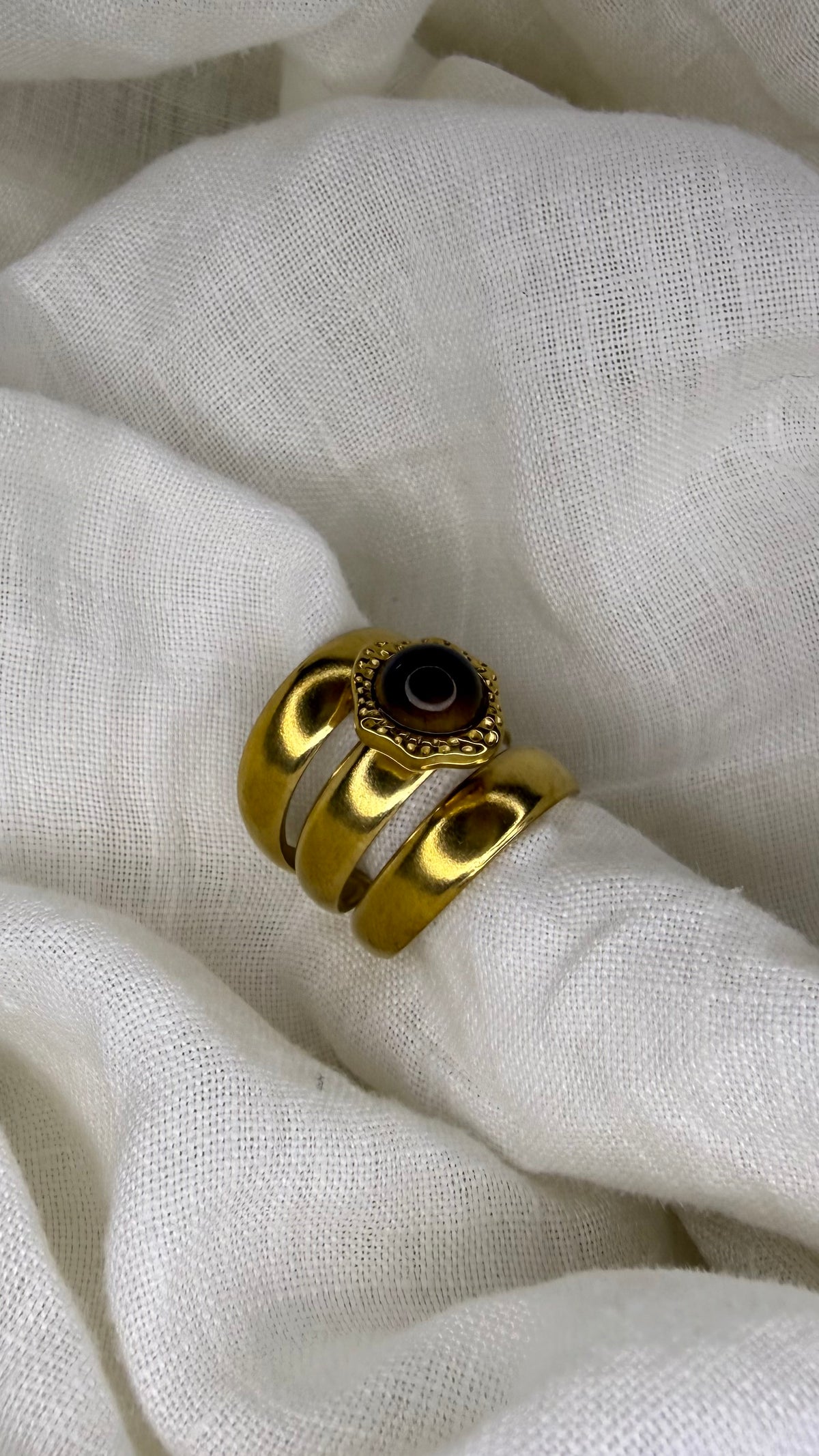 Bague triple marron