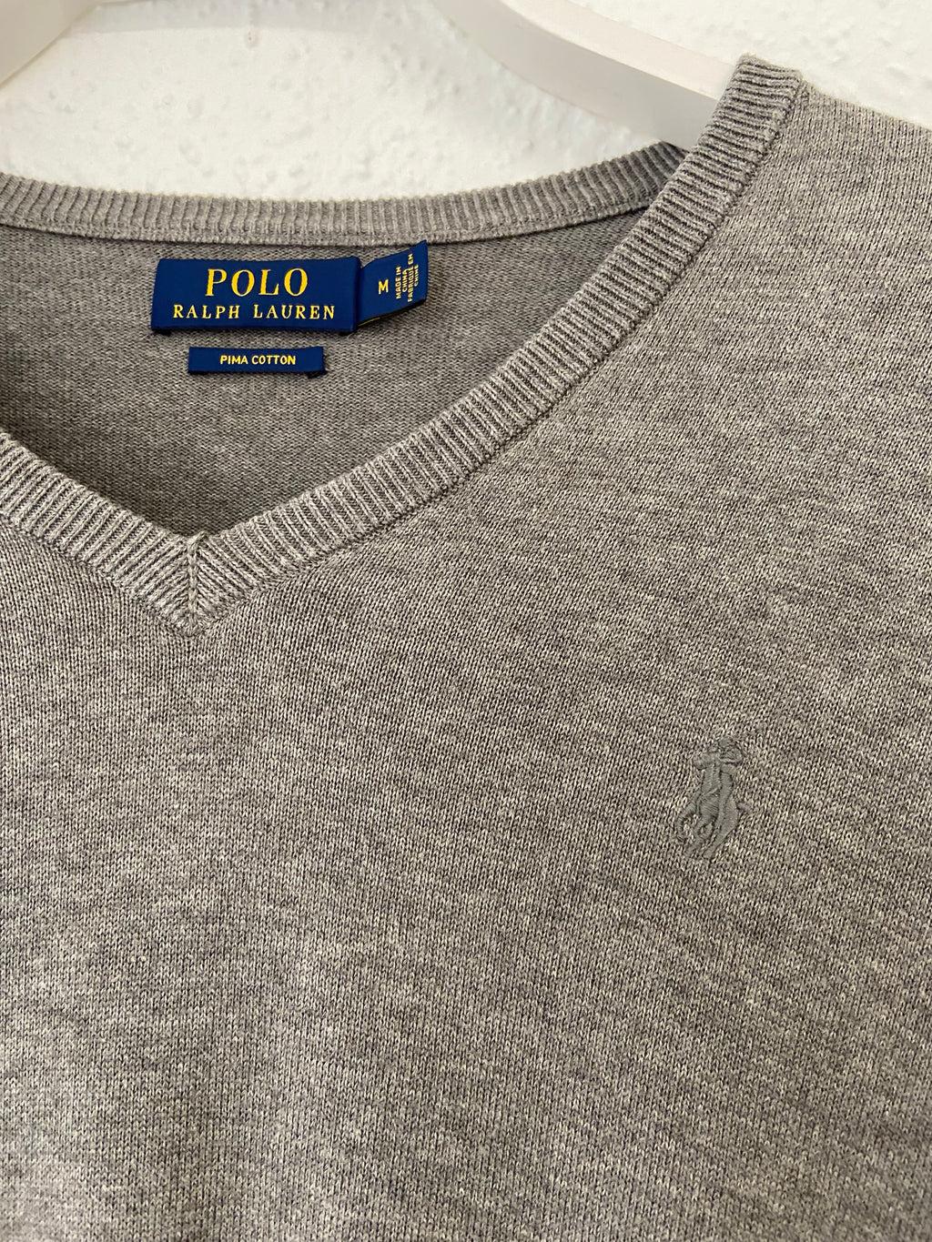 Pull gris col v Ralph Lauren taille M