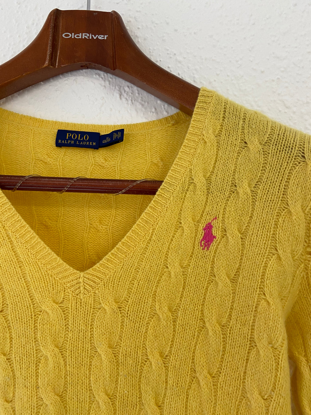Pull jaune Ralph Lauren torsadé taille M