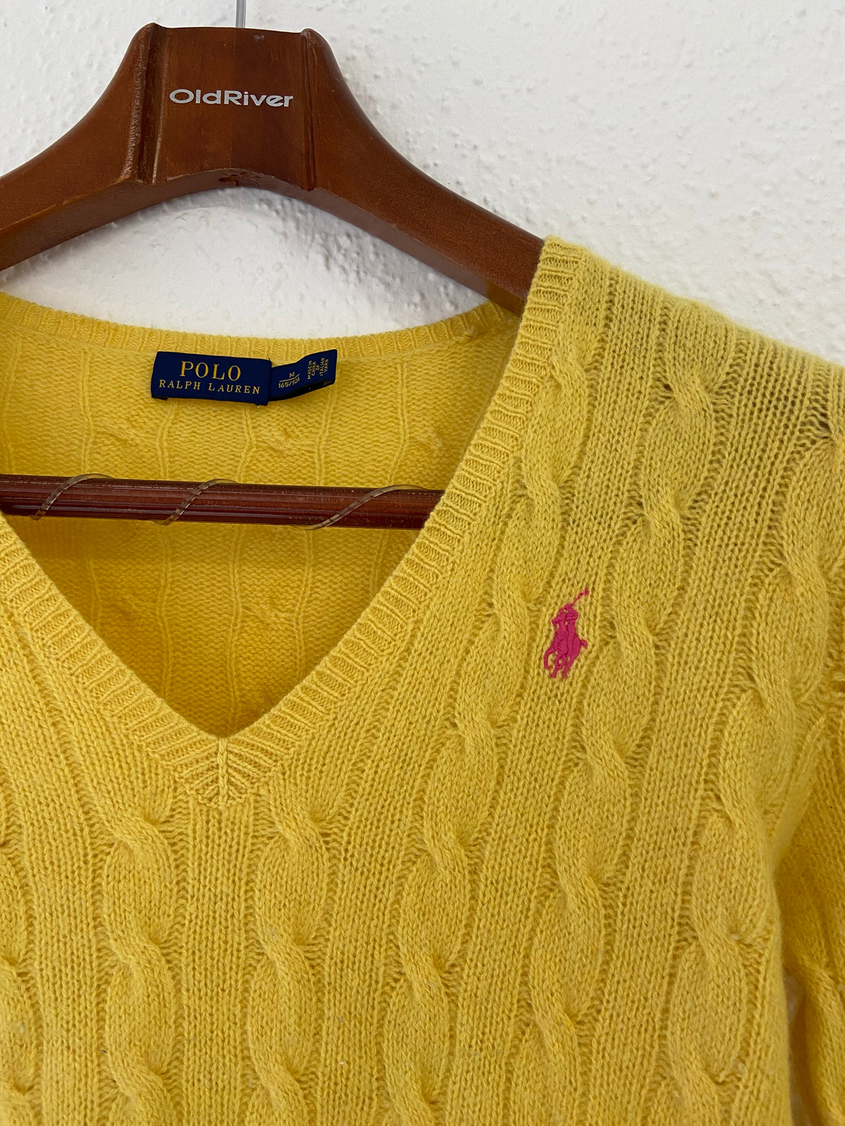 Pull jaune Ralph Lauren torsadé taille M