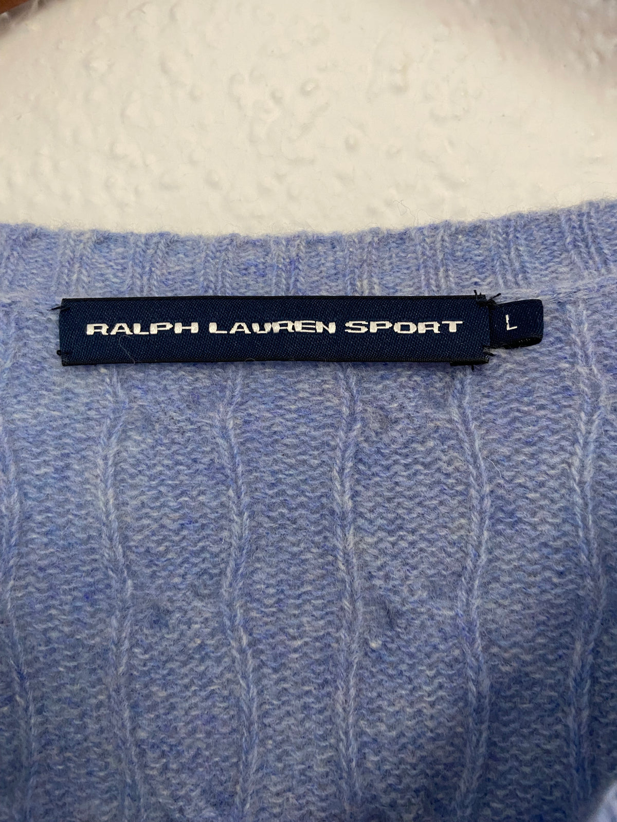 Pull torsadé bleu ciel Ralph Lauren sport taille L
