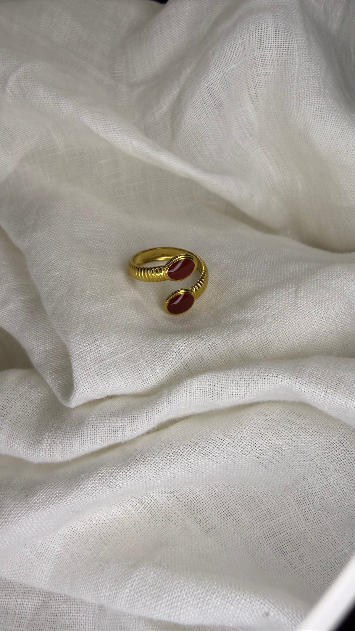 Bague double rouge