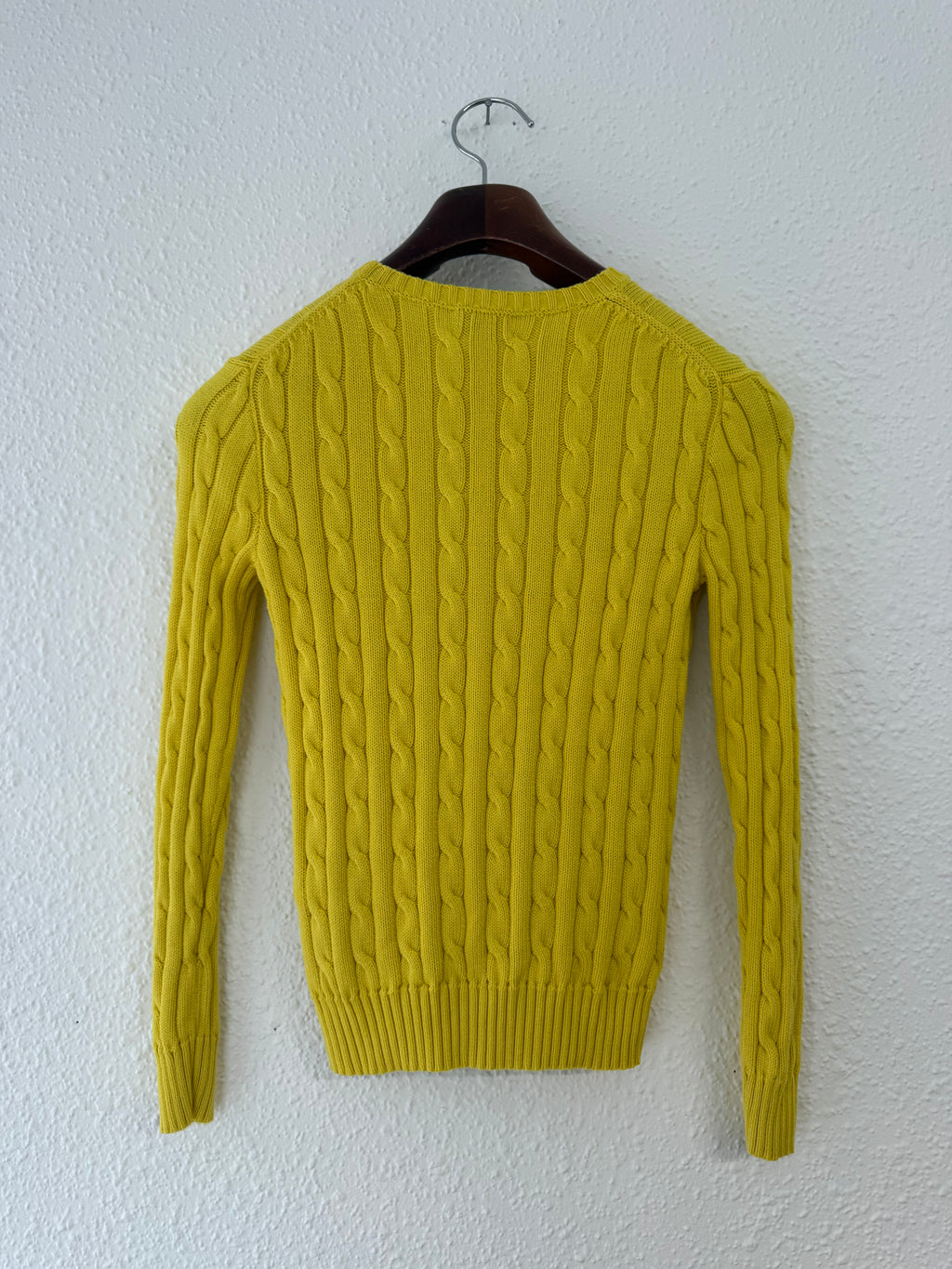 Pull jaune torsadé Ralph Lauren taille XS