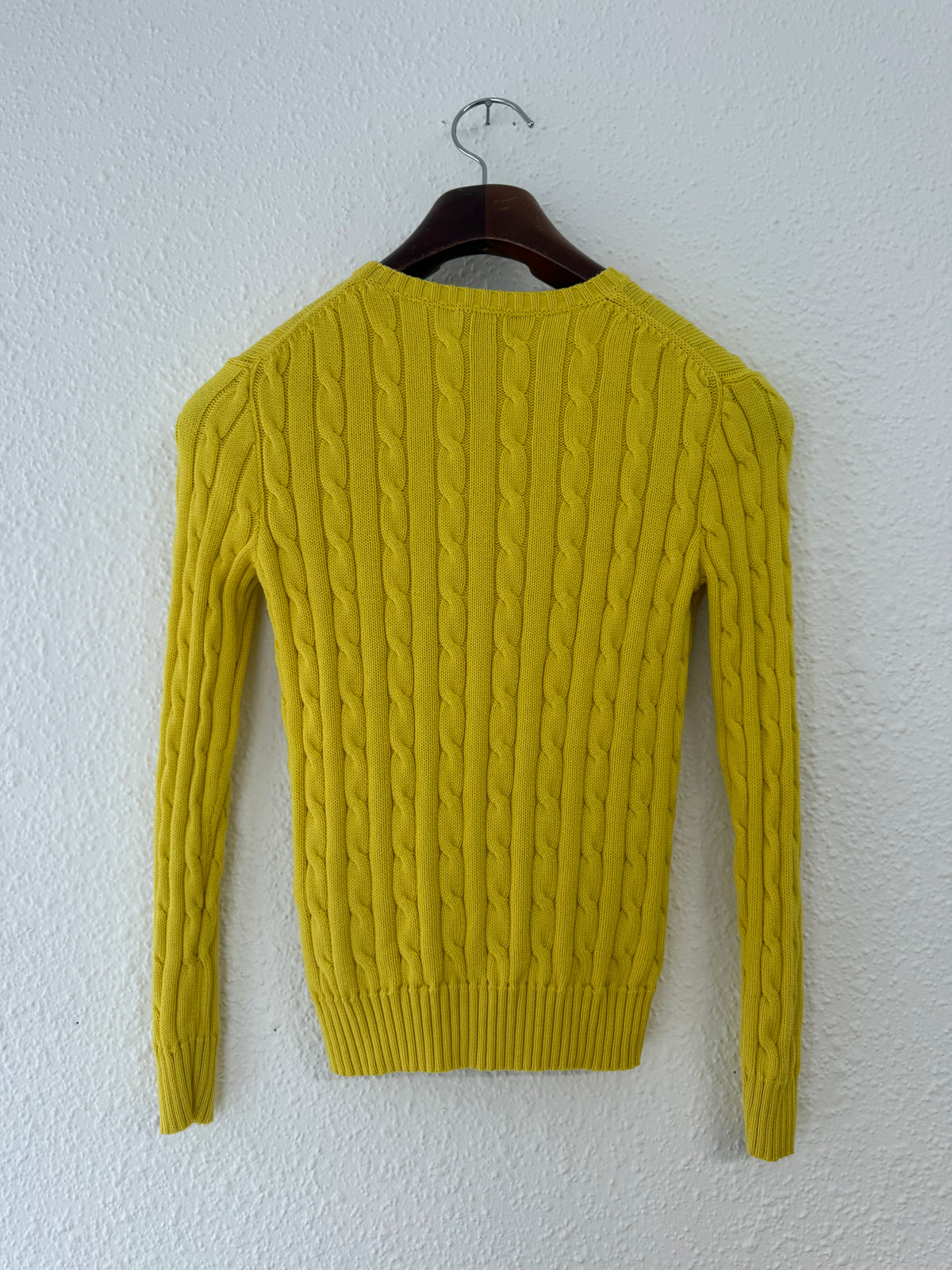 Pull jaune torsadé Ralph Lauren taille XS