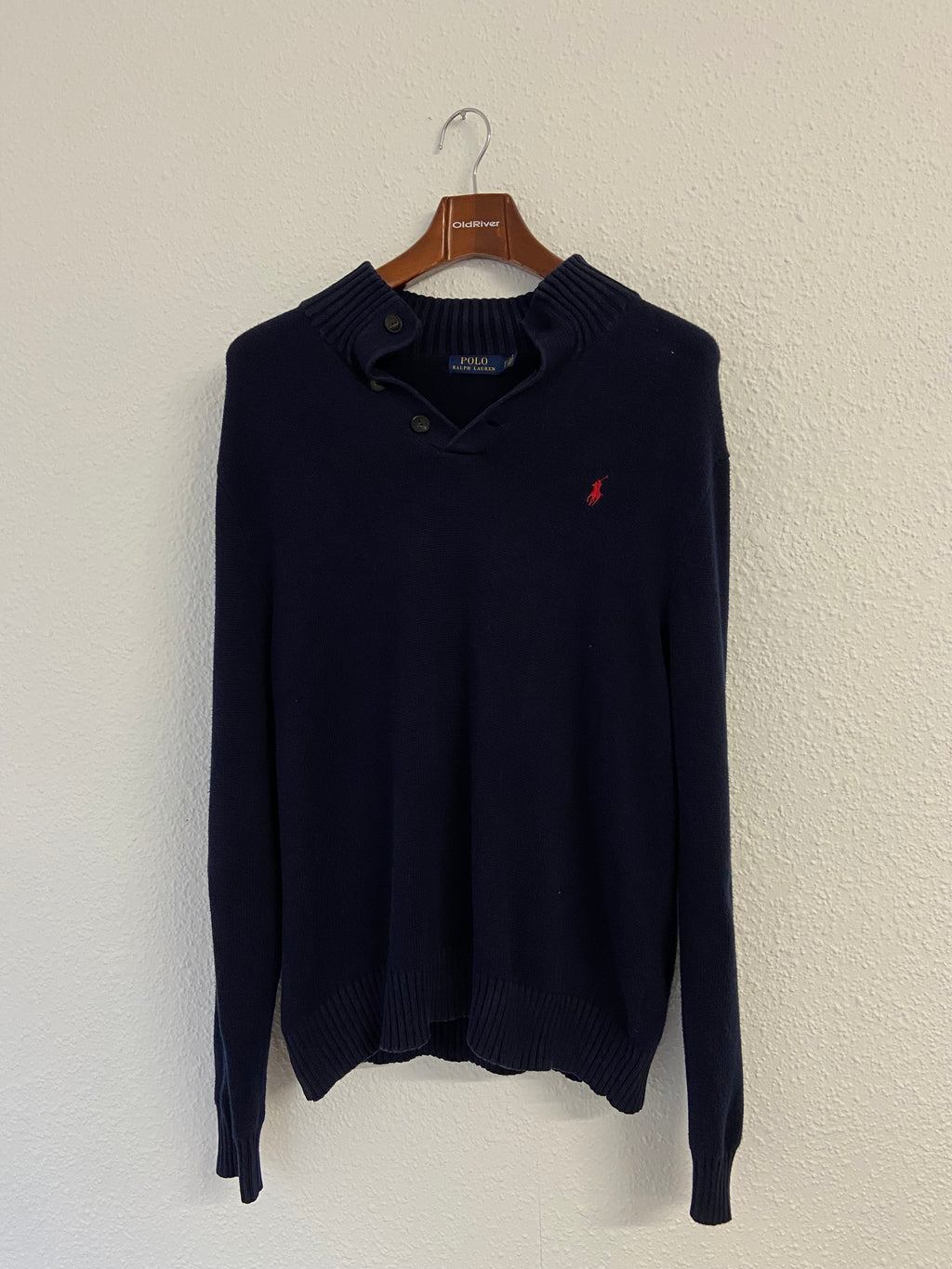 Pull épais bleu marine Ralph Lauren taille XL