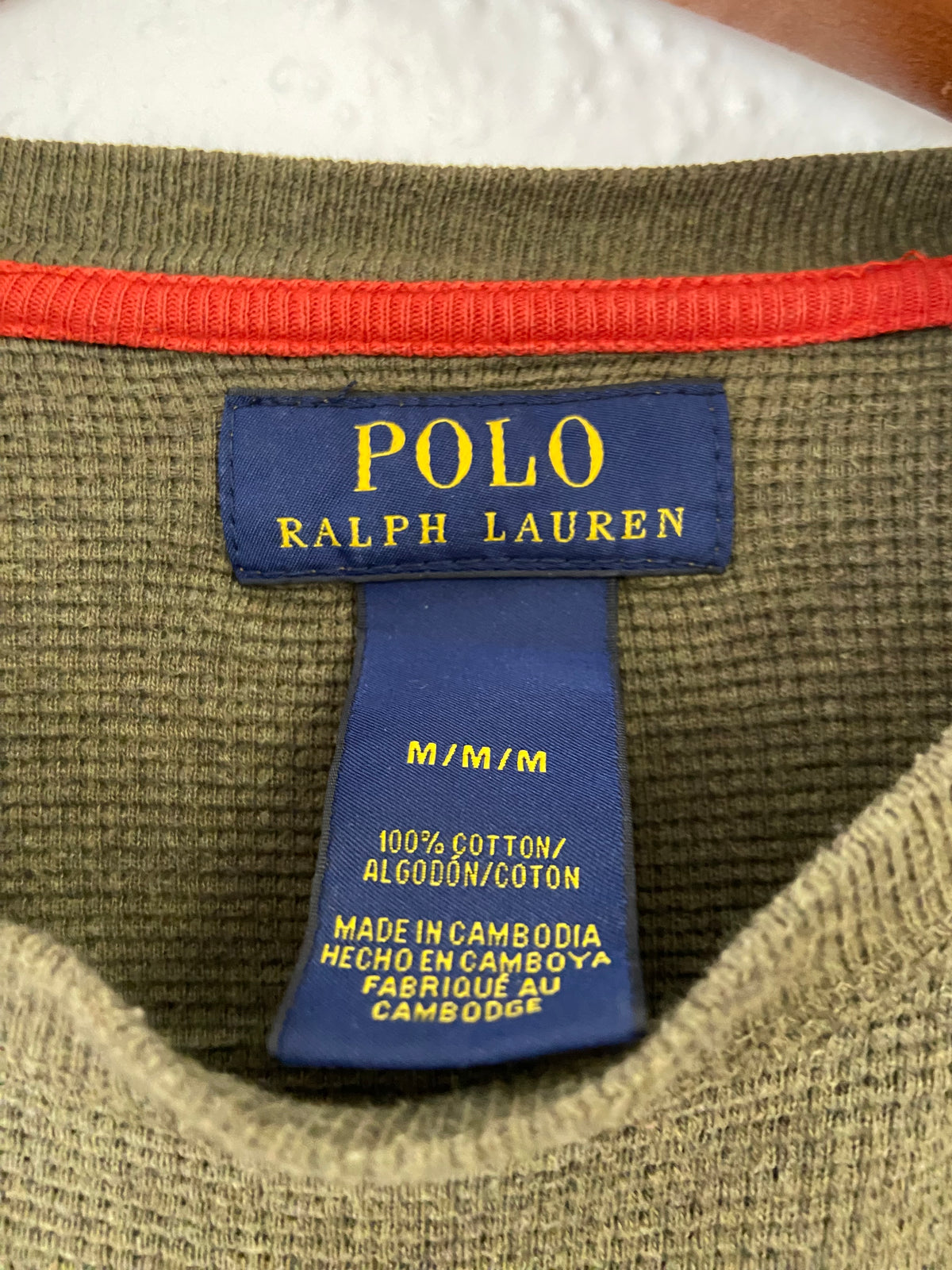 Pull vert kaki nid d'abeille Ralph Lauren taille M