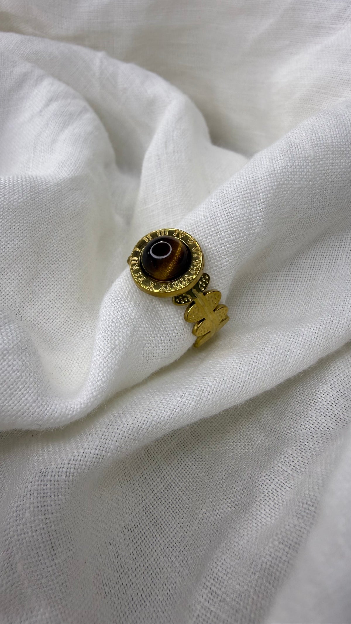 Bague ronde marron