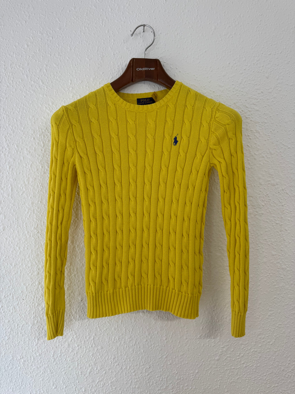 Pull jaune torsadé Ralph Lauren taille XS