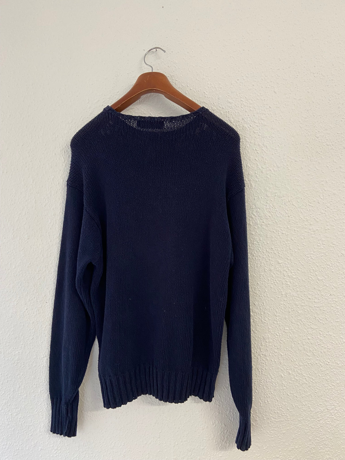 Pull bleu marine Ralph Lauren grosses mailles taille L