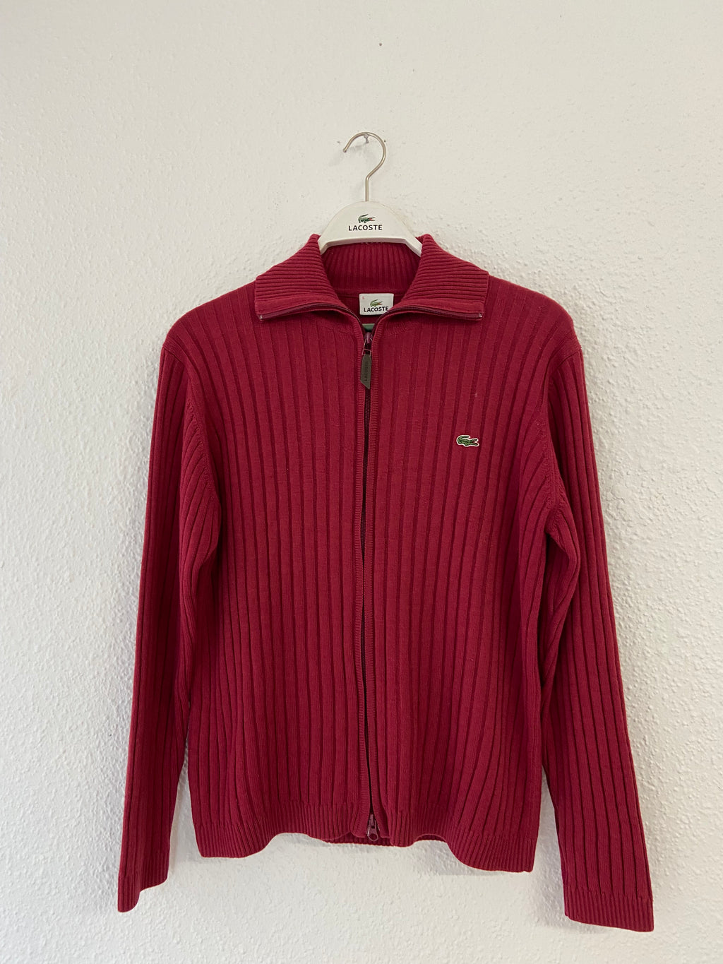 Pull gilet rouge bordeaux Lacoste taille L