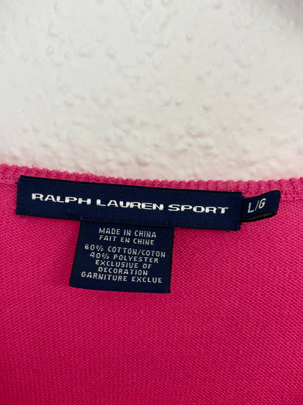 Pull col V rose Ralph Lauren sport taille L