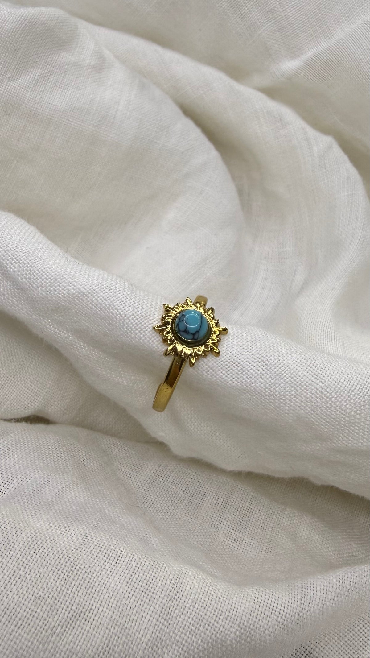 Bague soleil turquoise