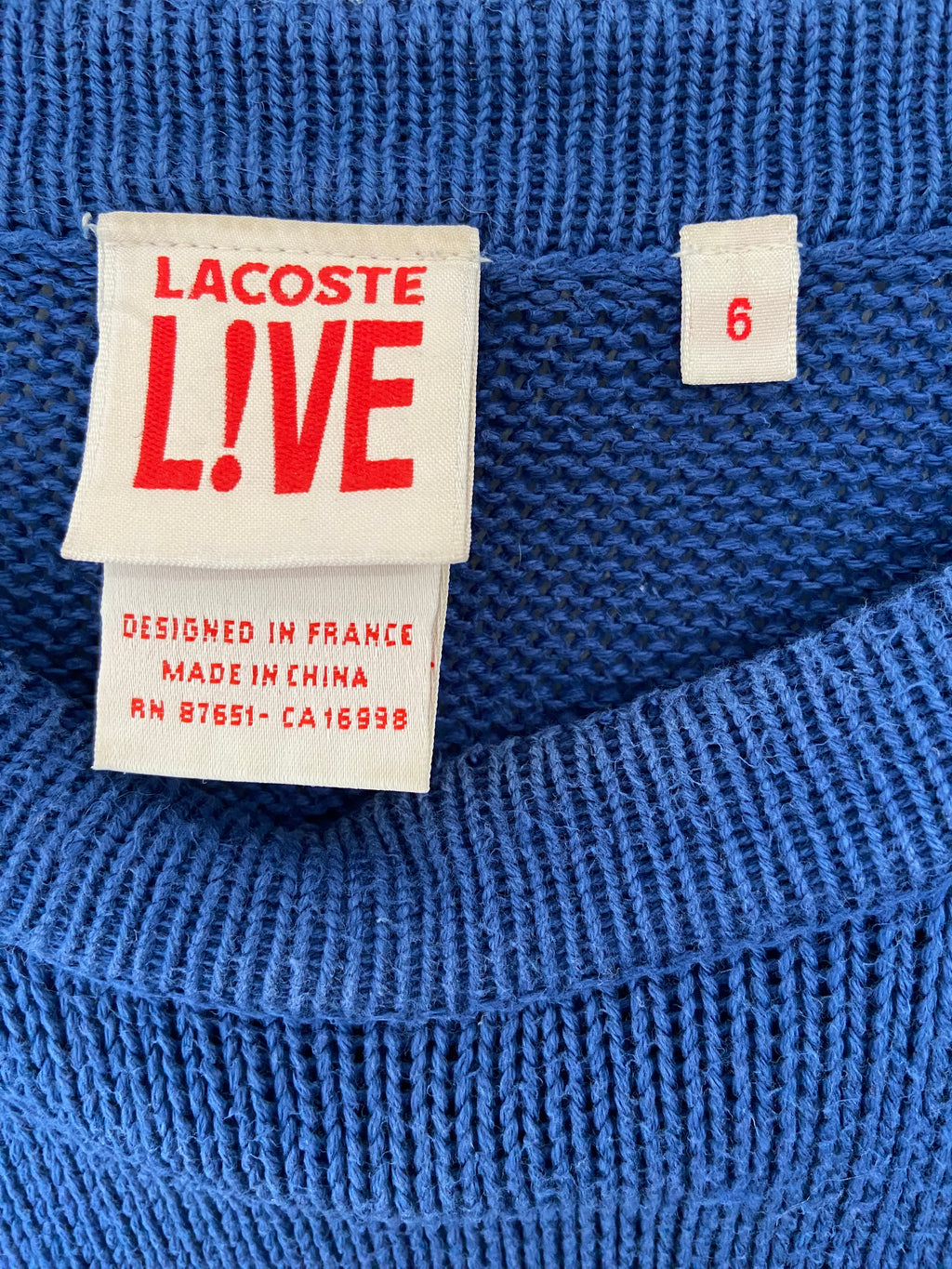 Pull bleu Lacoste Live à rayures taille XL
