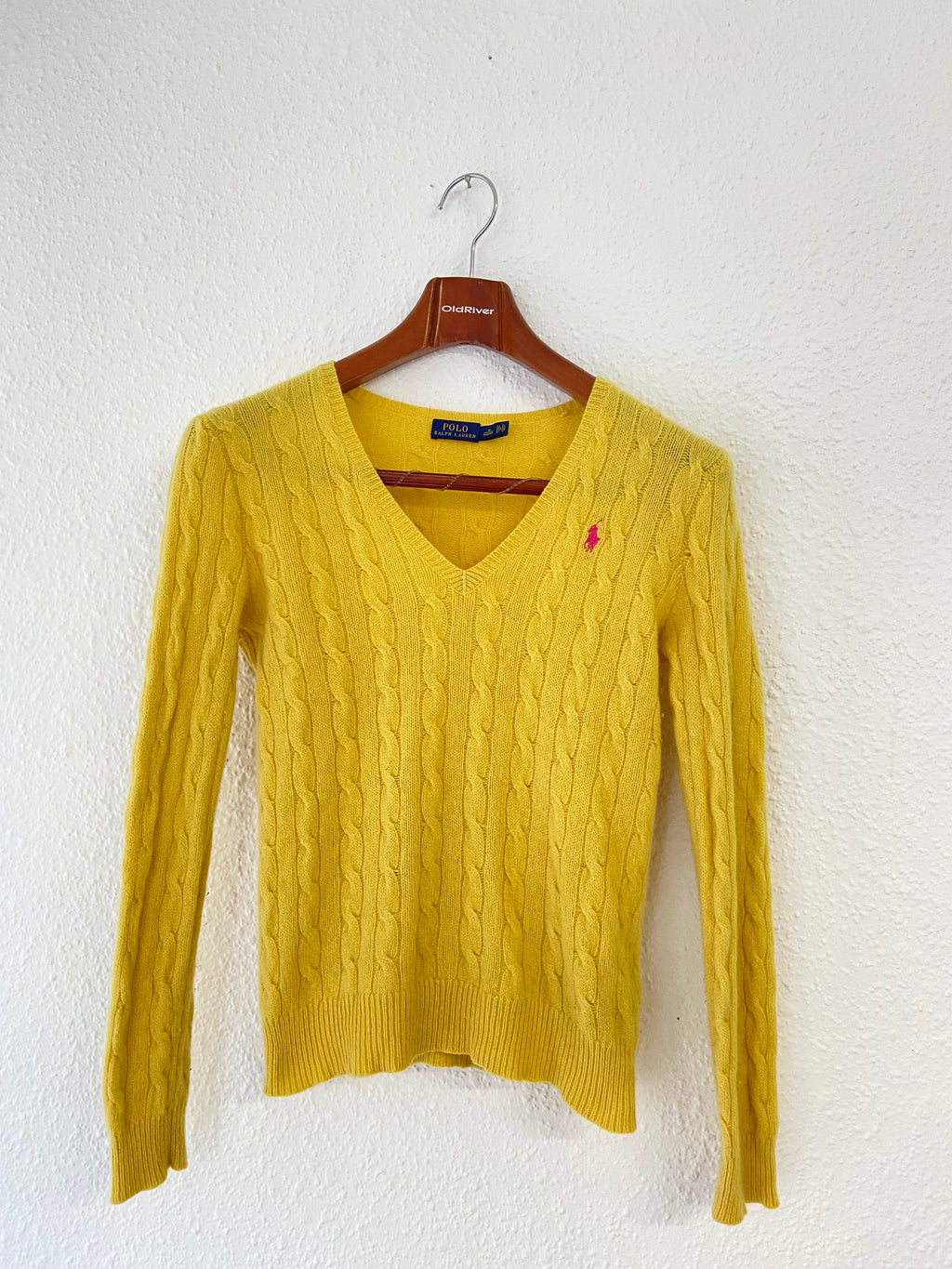 Pull jaune Ralph Lauren torsadé taille M