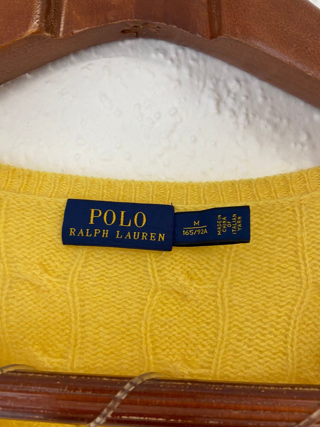 Pull jaune Ralph Lauren torsadé taille M
