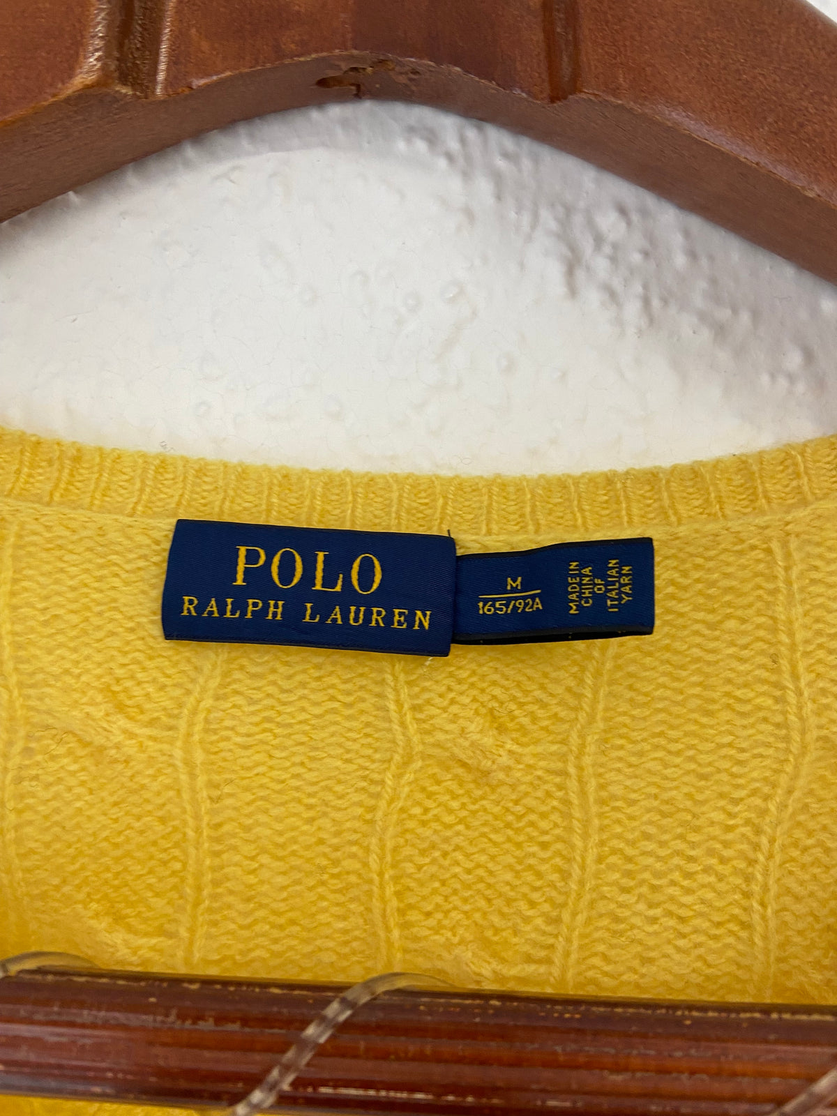 Pull jaune Ralph Lauren torsadé taille M
