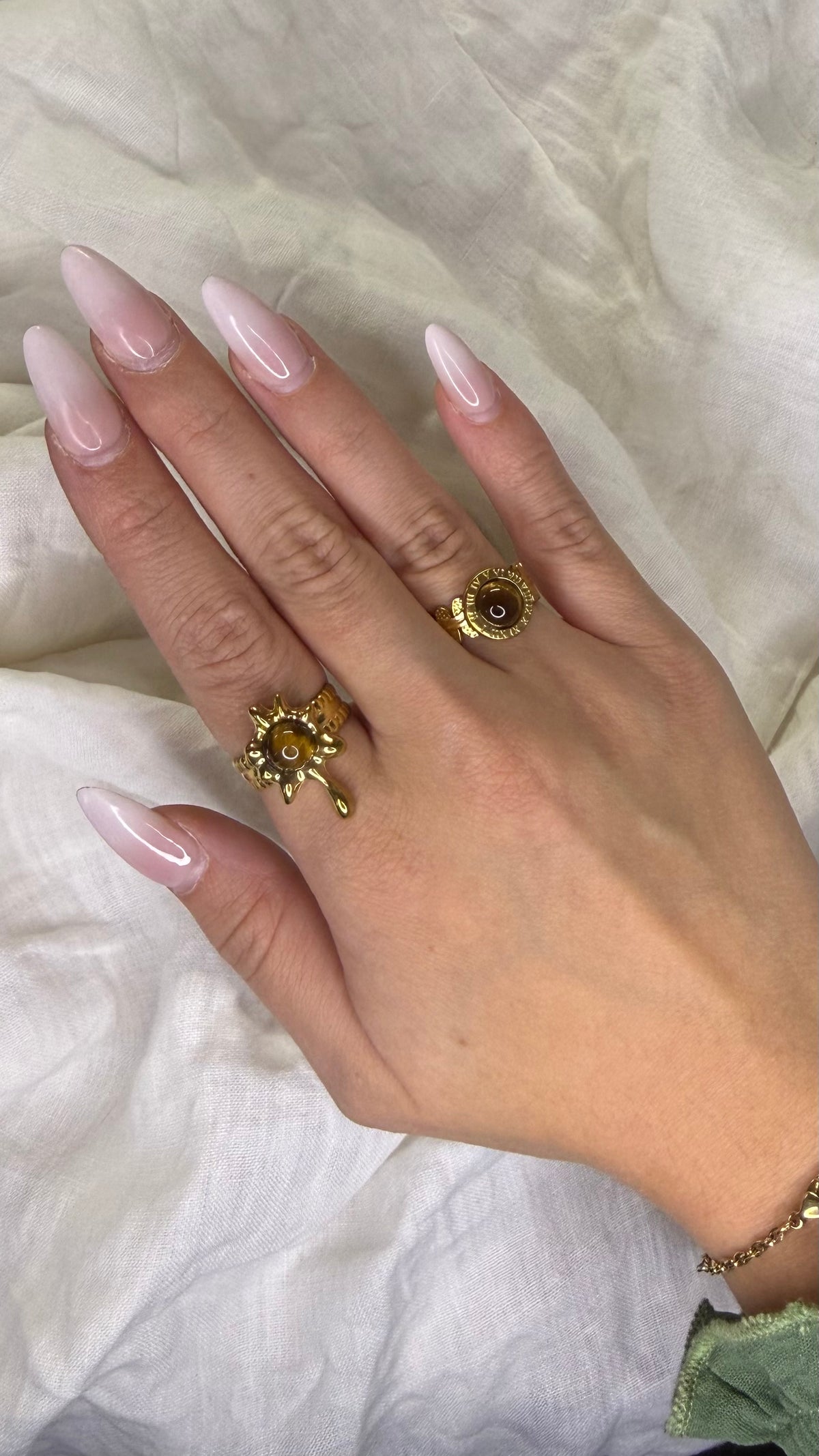 Bague éclaboussure marron