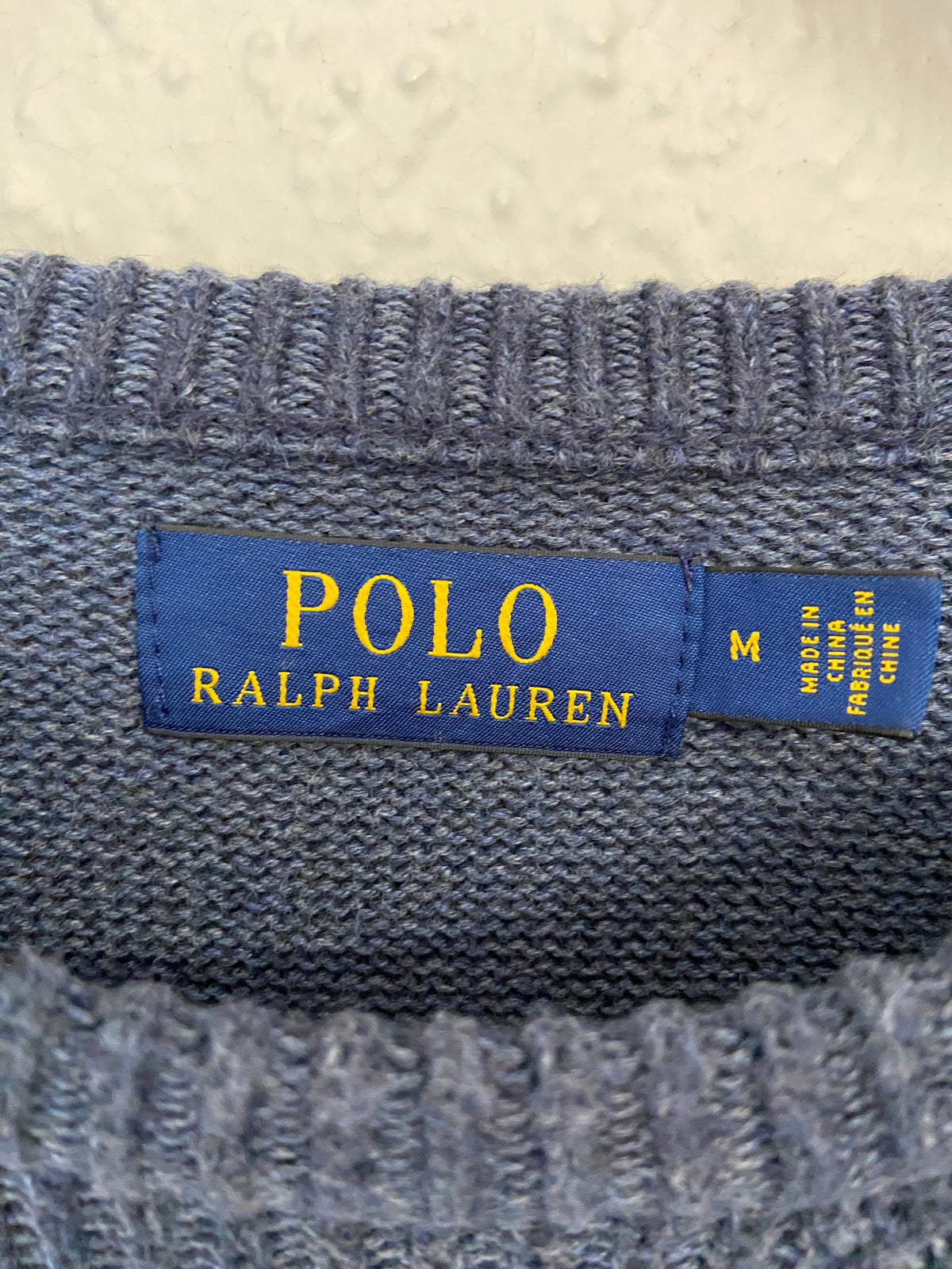 Pull Ralph Lauren bleu col rond taille M