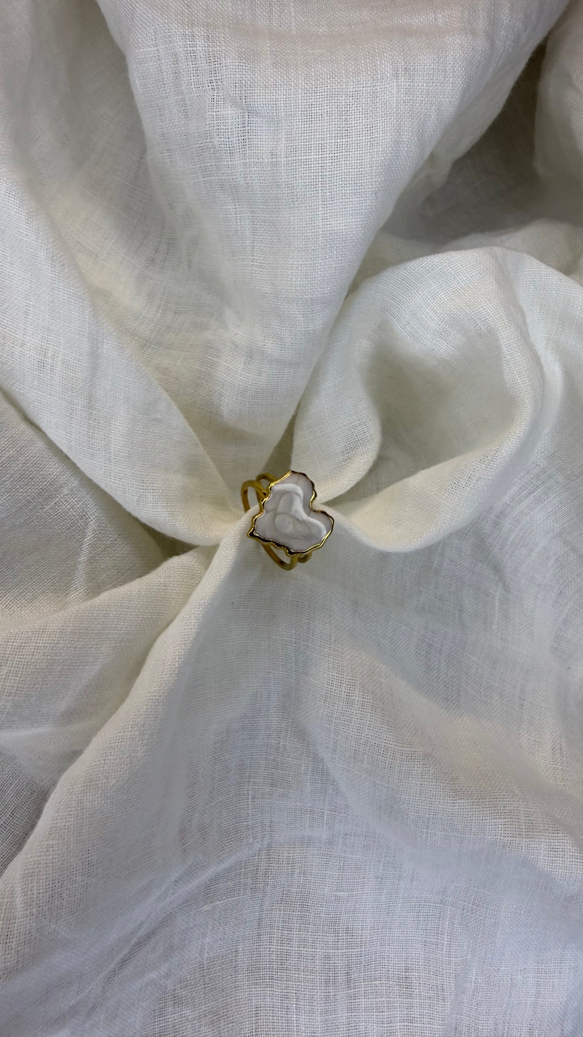 Bague coeur blanc
