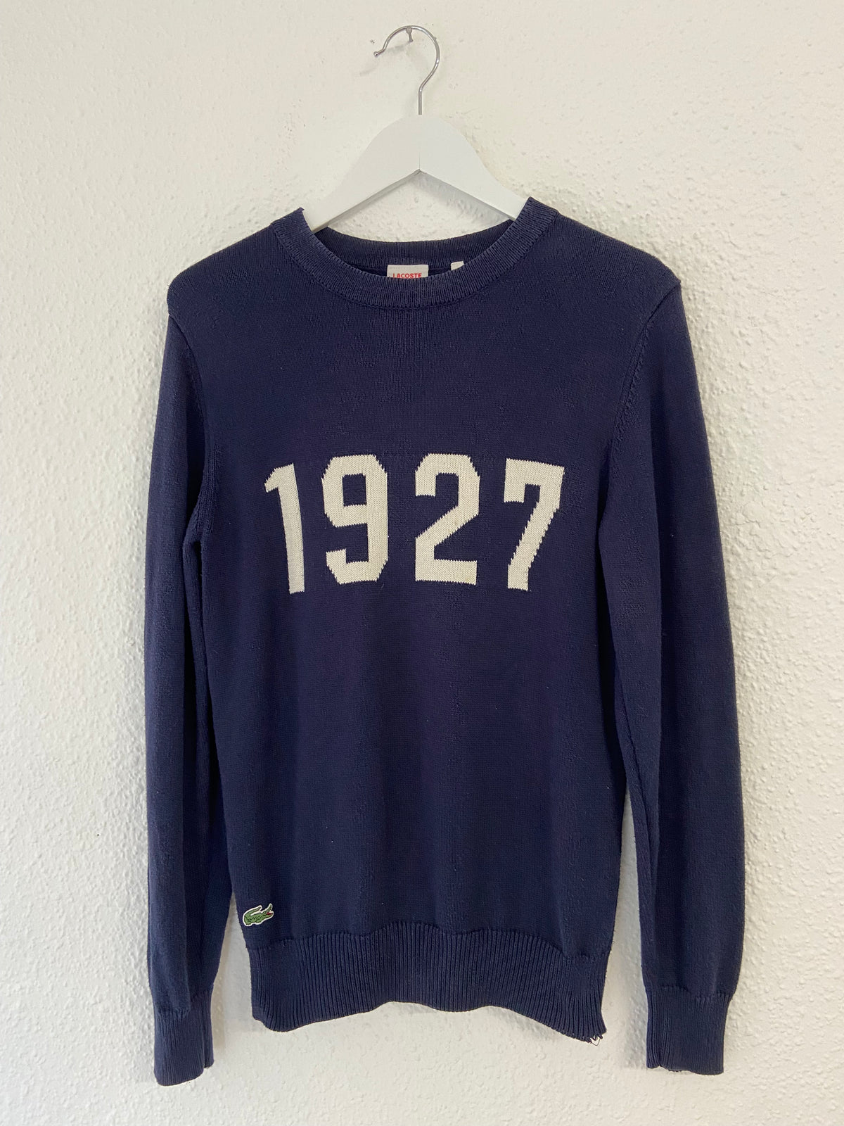 Pull 1927 Lacoste bleu marine taille S