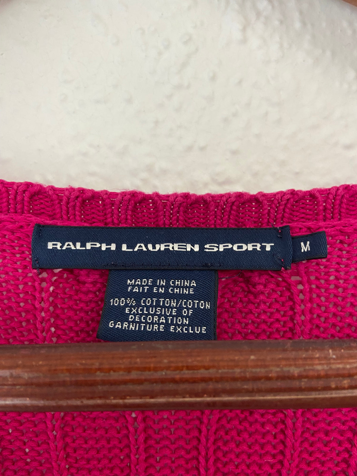 Pull Ralph Lauren sport torsadé rose taille M