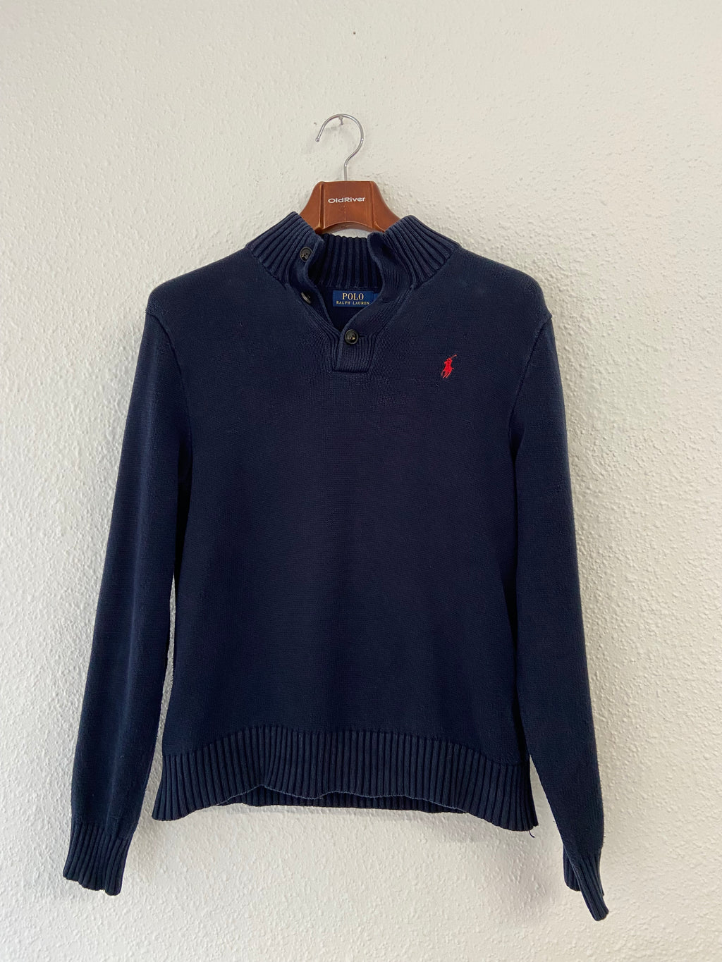 Pull Ralph Lauren col camionneur bleu marine taille M