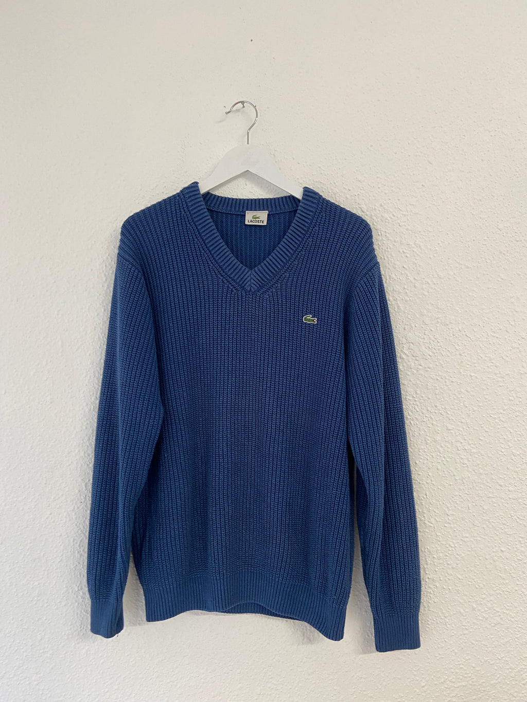 Pull bleu grosses mailles Lacoste taille L