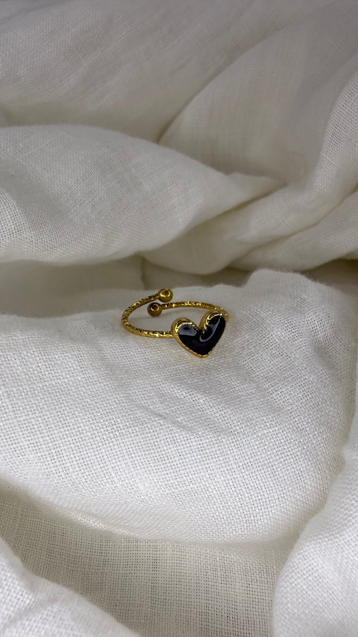 Bague coeur noir