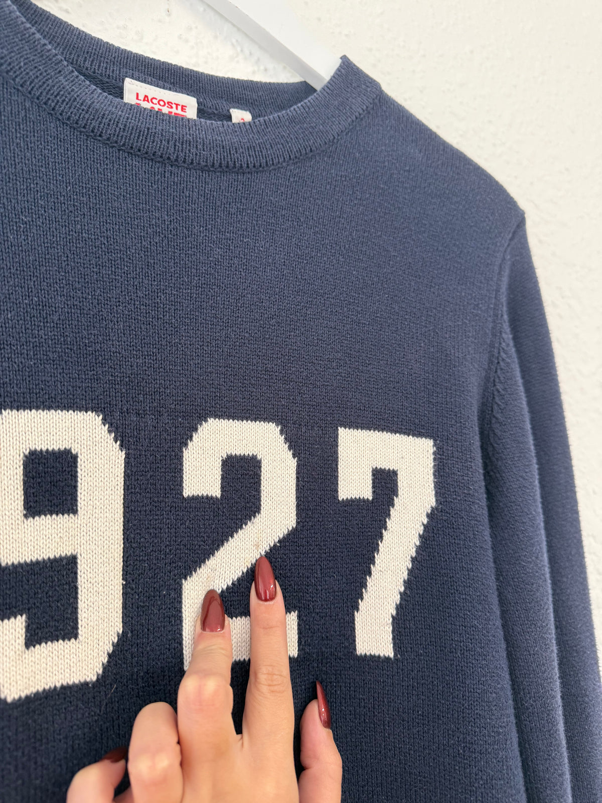 Pull 1927 Lacoste bleu marine taille S