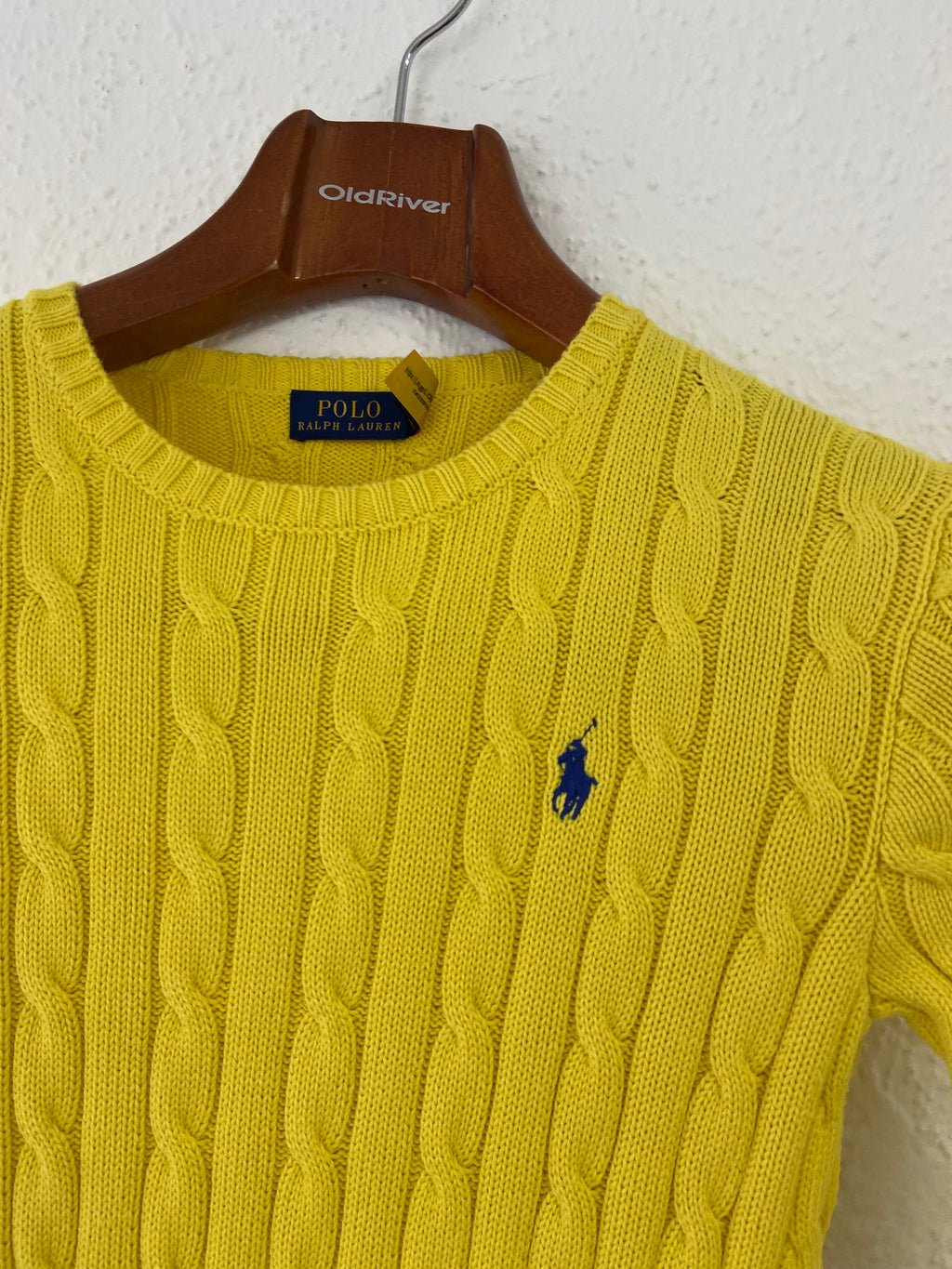 Pull torsadé jaune taille XS Ralph Lauren