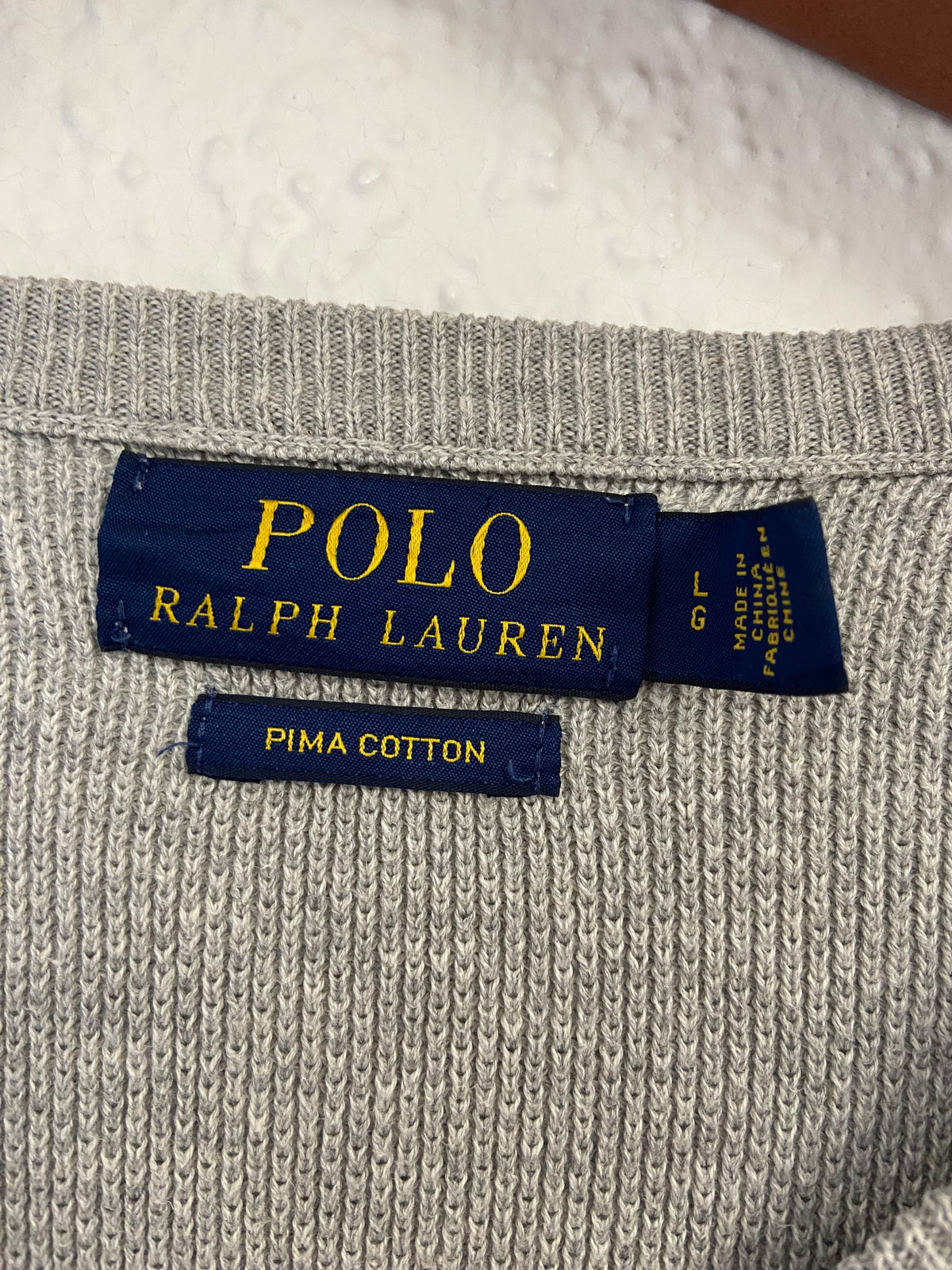Pull gris Ralph Lauren nid d'abeille taille L