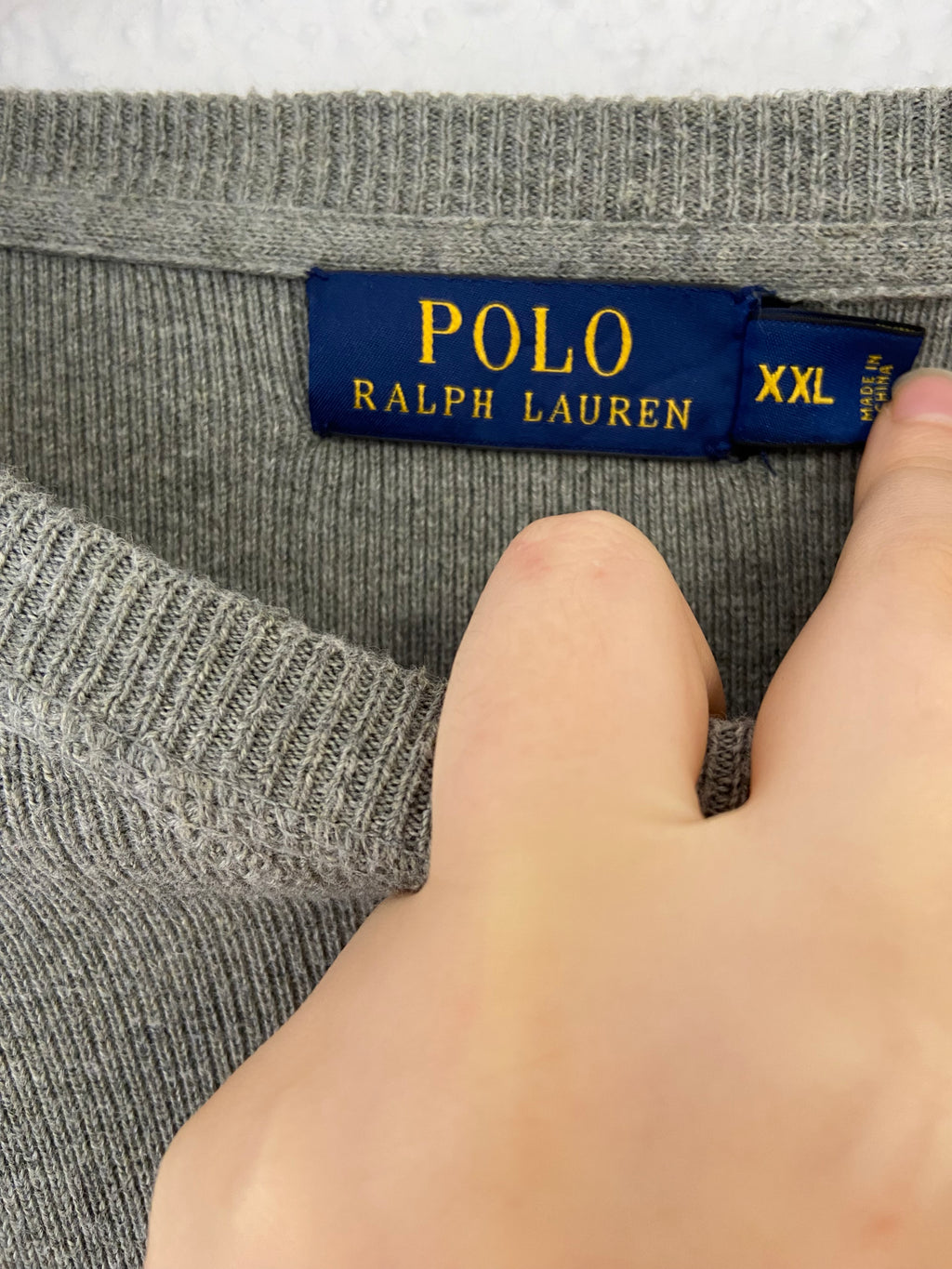 Pull gris Ralph Lauren taille XXL