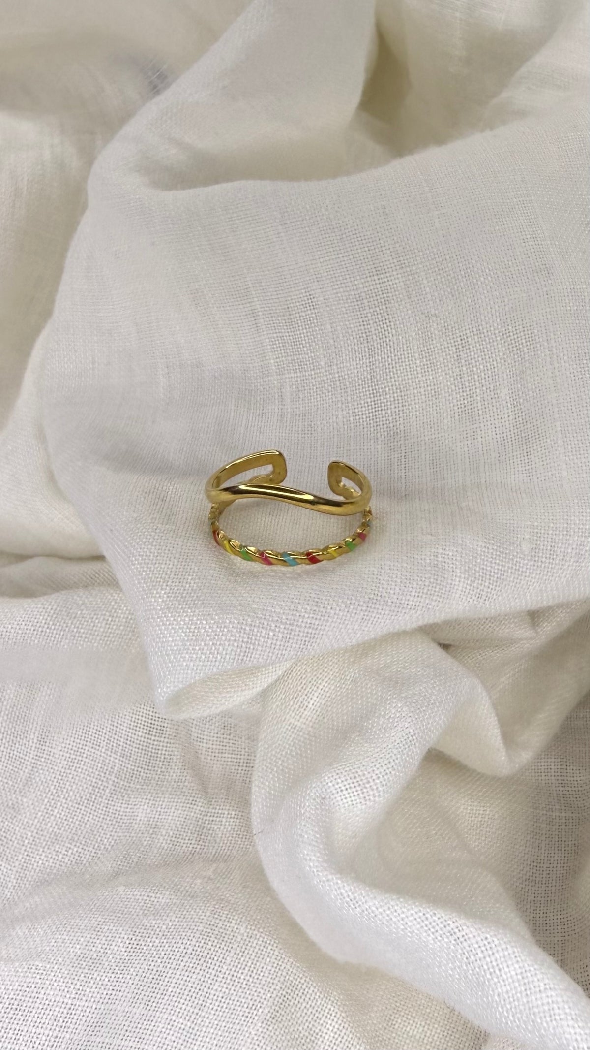 Bague double multicolore
