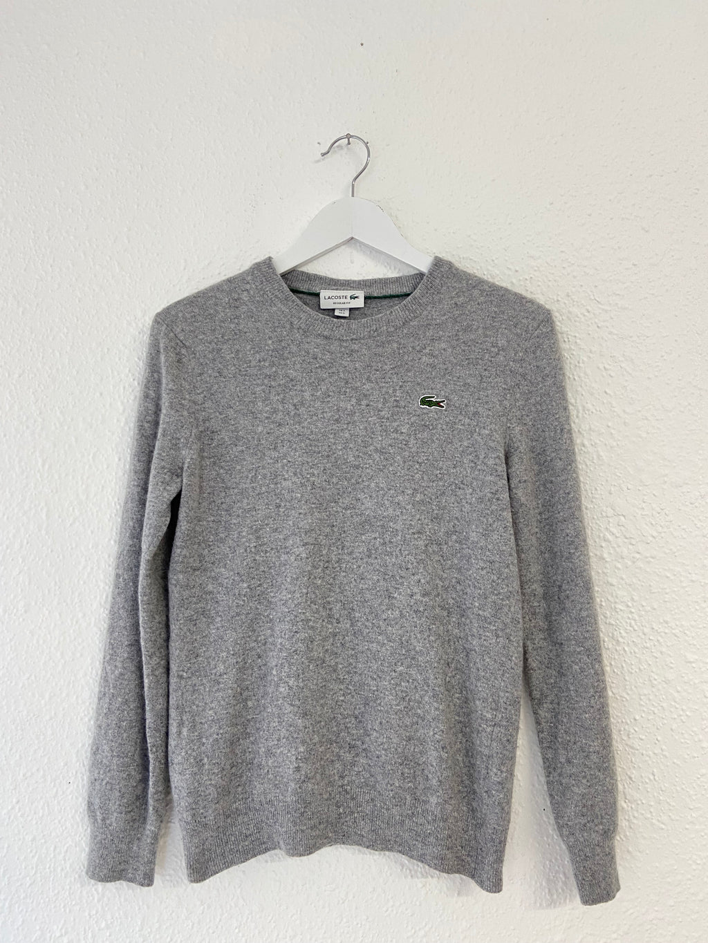 Pull Lacoste gris col rond taille S