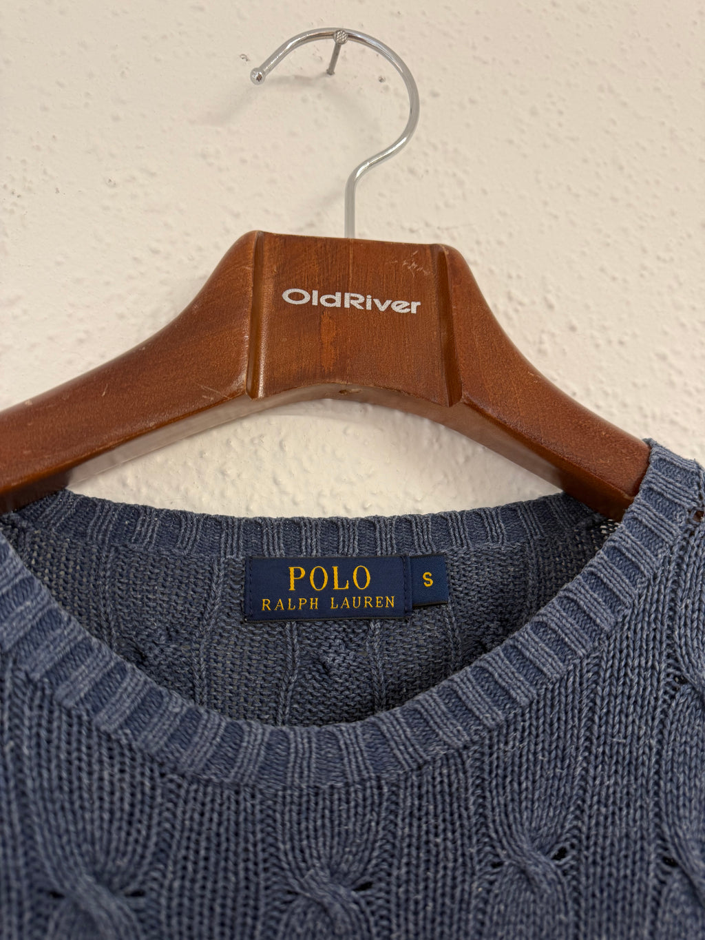 Pull torsadé Bleu-gris Ralph Lauren taille S