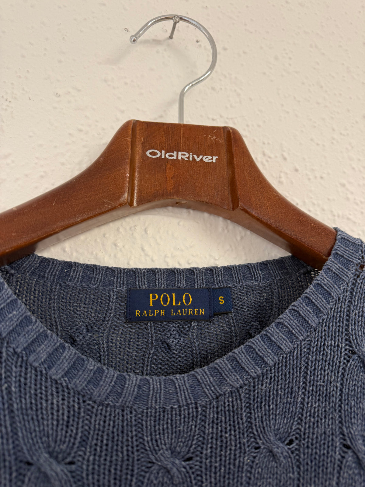 Pull torsadé Bleu-gris Ralph Lauren taille S