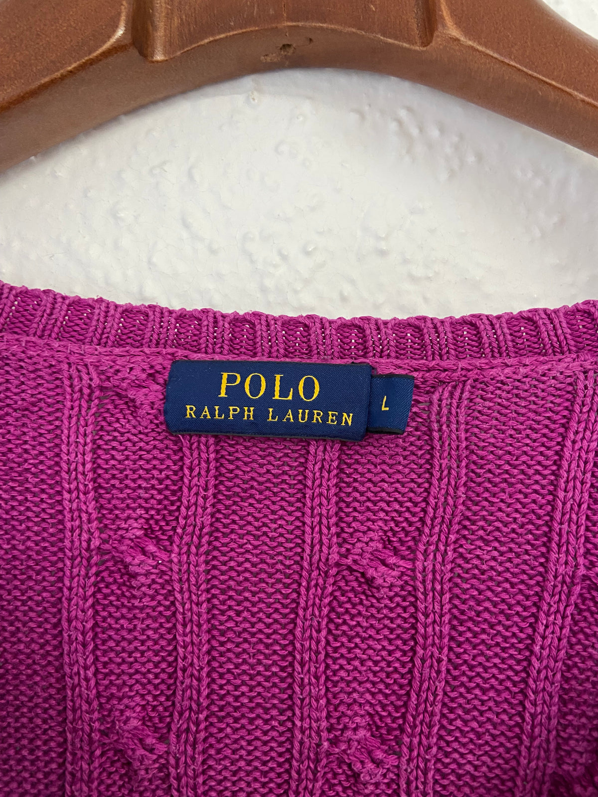 Pull torsadé Ralph Lauren taille L violet