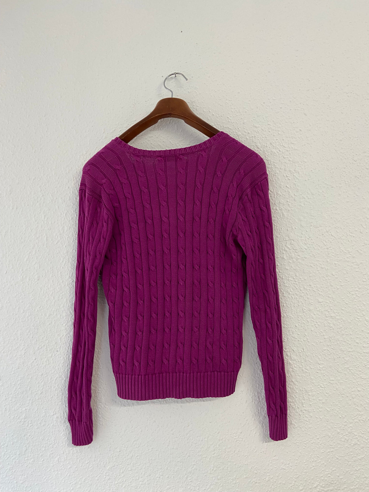 Pull torsadé Ralph Lauren taille L violet