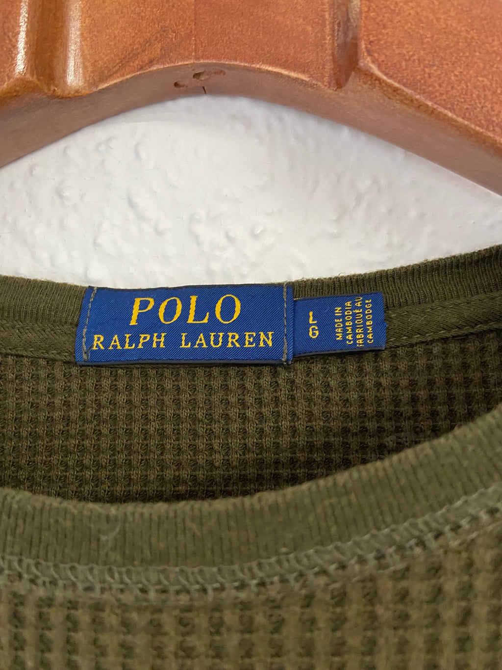 Pull vert kaki nid d'abeille Ralph Lauren taille L