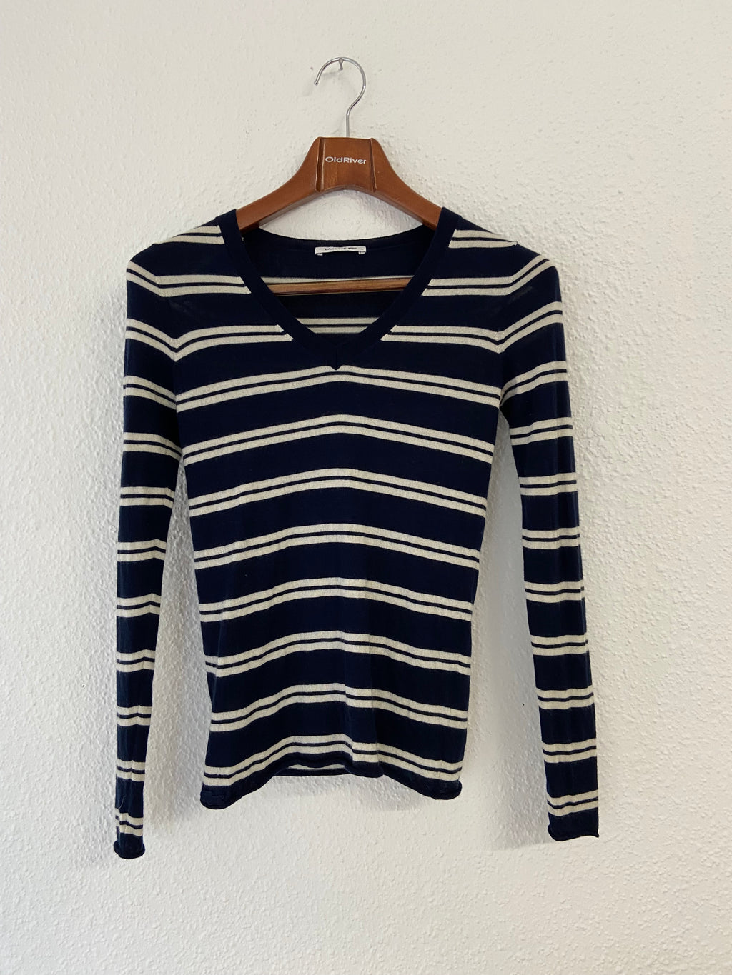 Pull marinière Lacoste taille S bleu marine