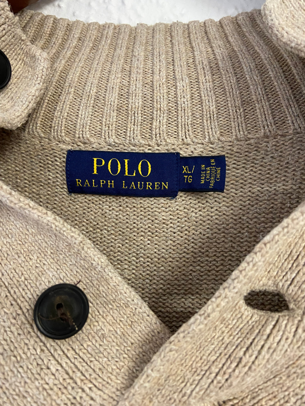 Pull beige épais Ralph Lauren taille XL