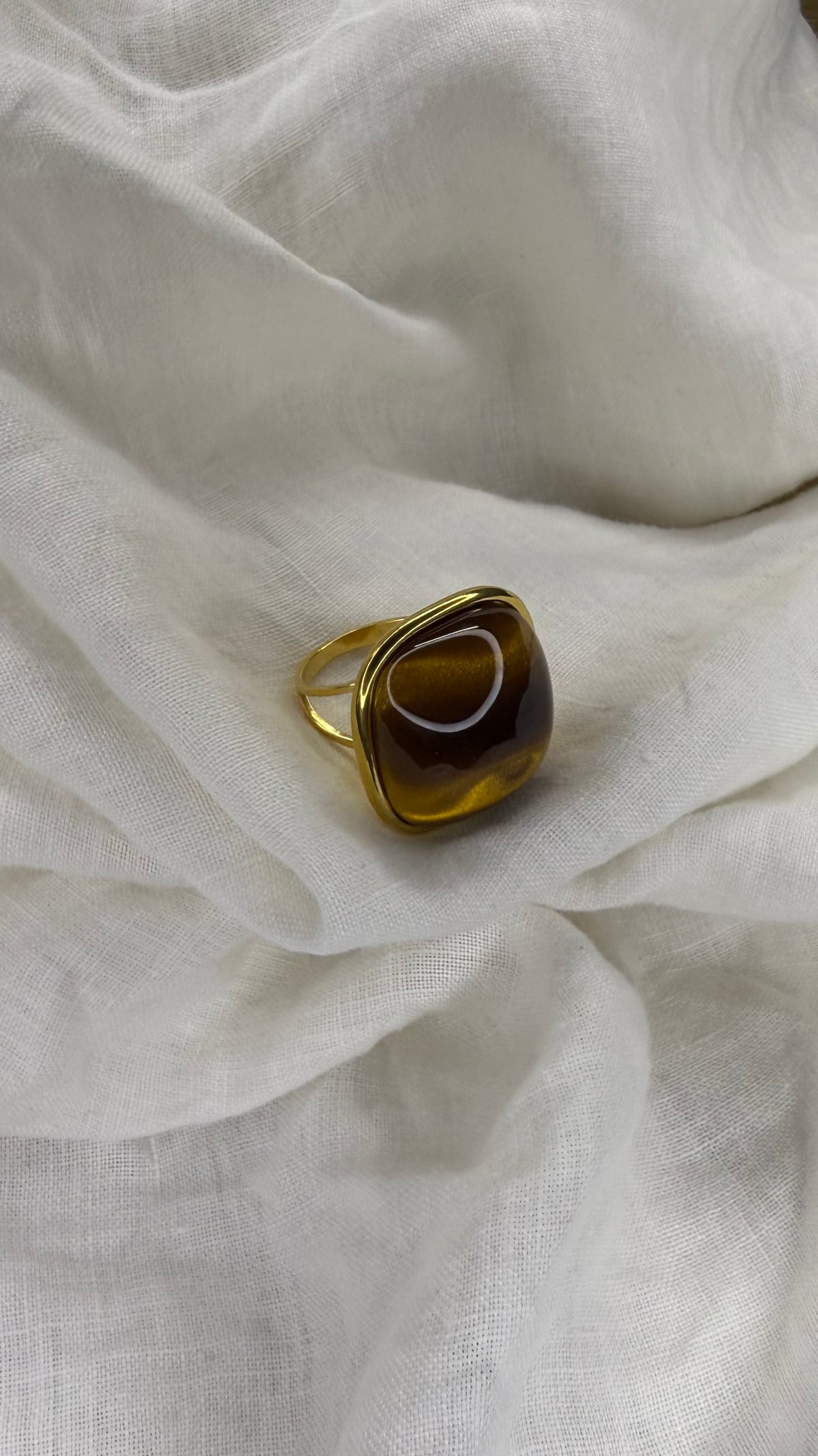 Bague marron plus
