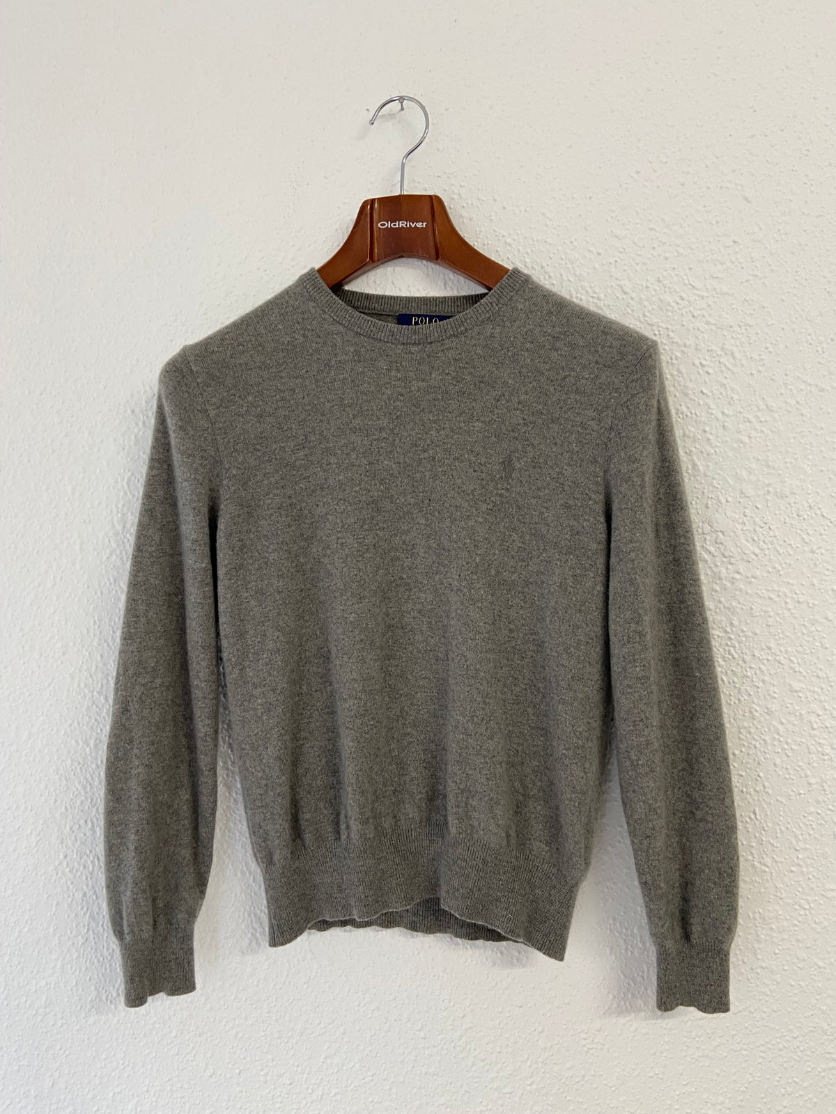 Pull Ralph Lauren gris col rond taille M