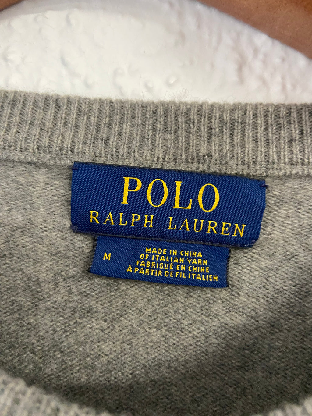 Pull Ralph Lauren gris col rond taille M