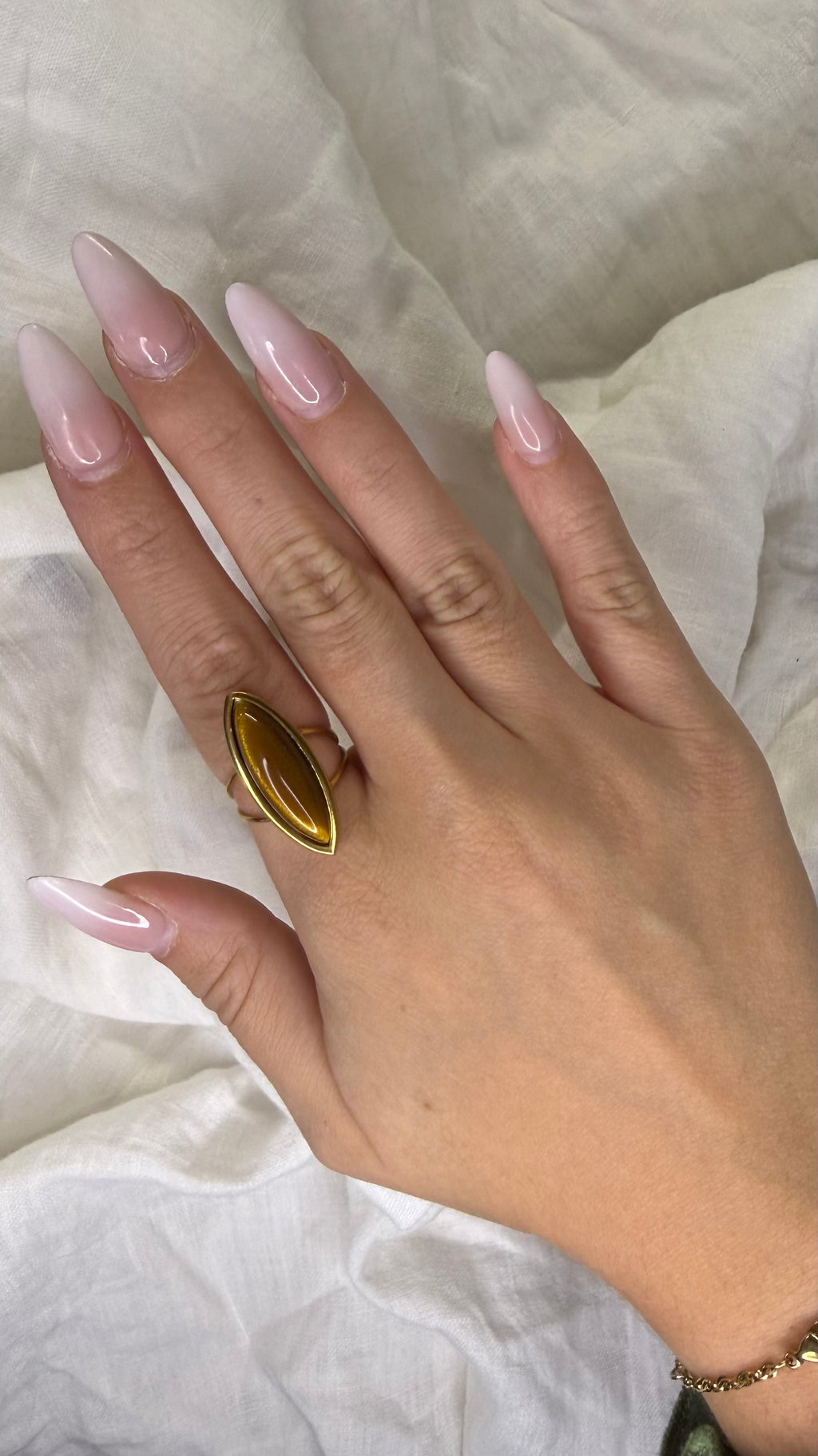 Bague allongée marron